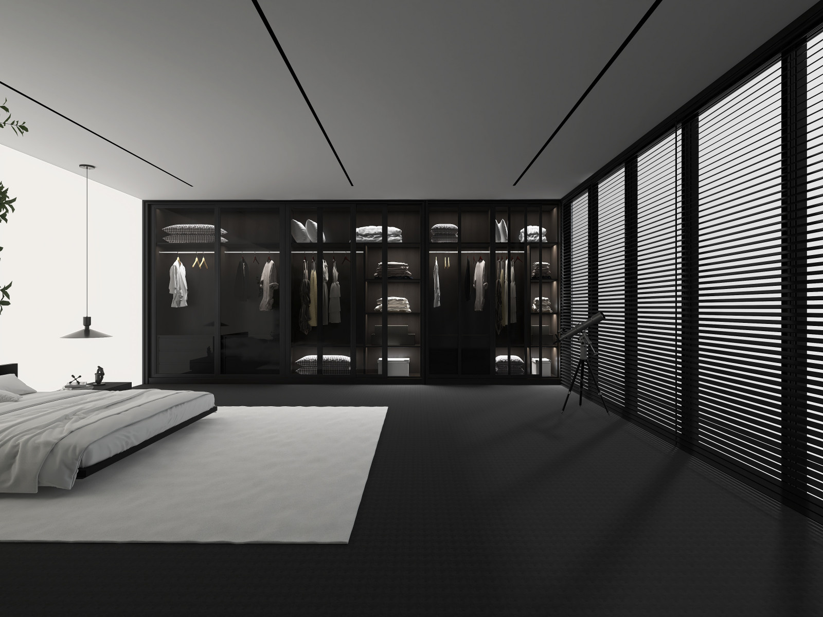 Необычной проект спальни Основные цвета спальни это серый, черный, белый эти цве