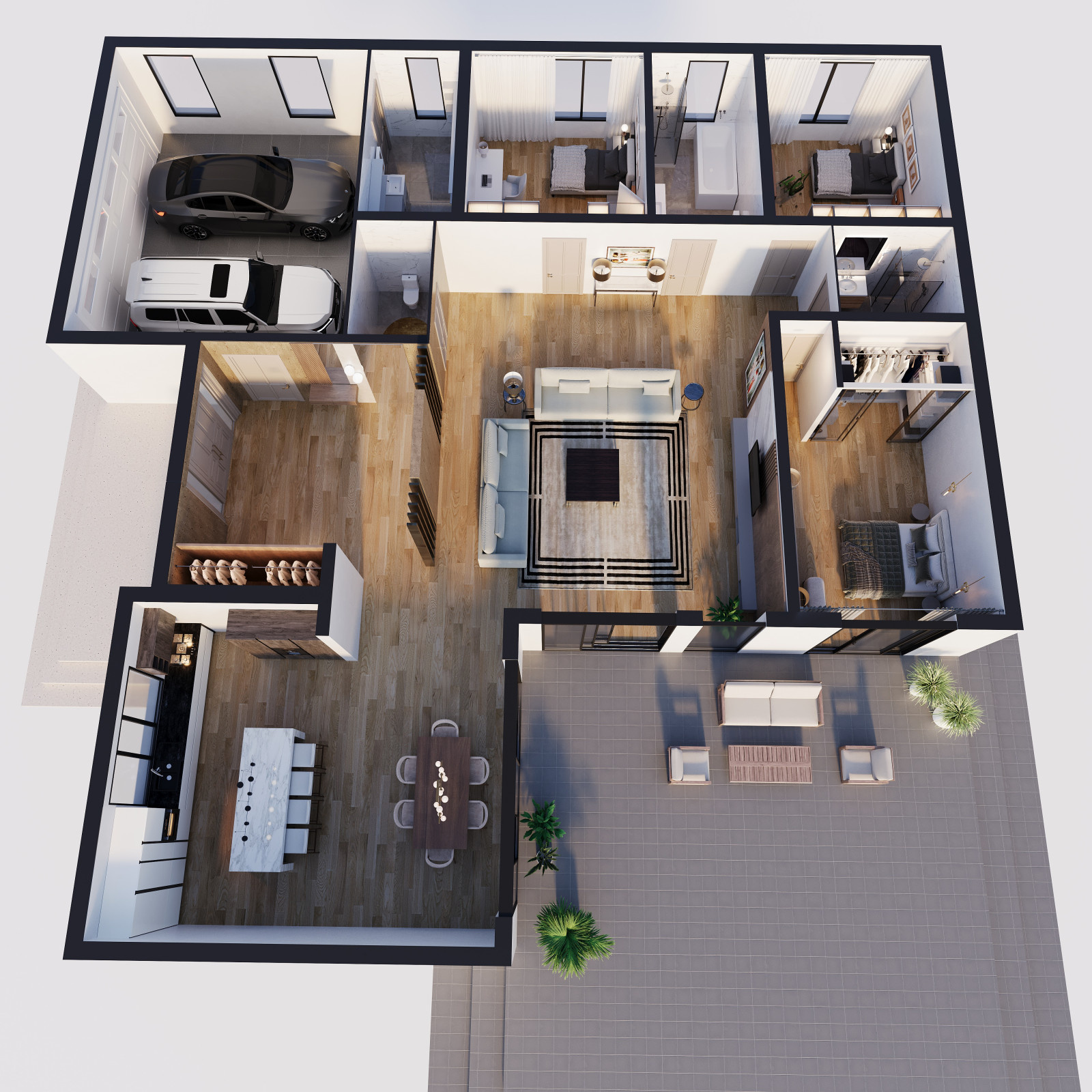 Suburban home, 3d plan