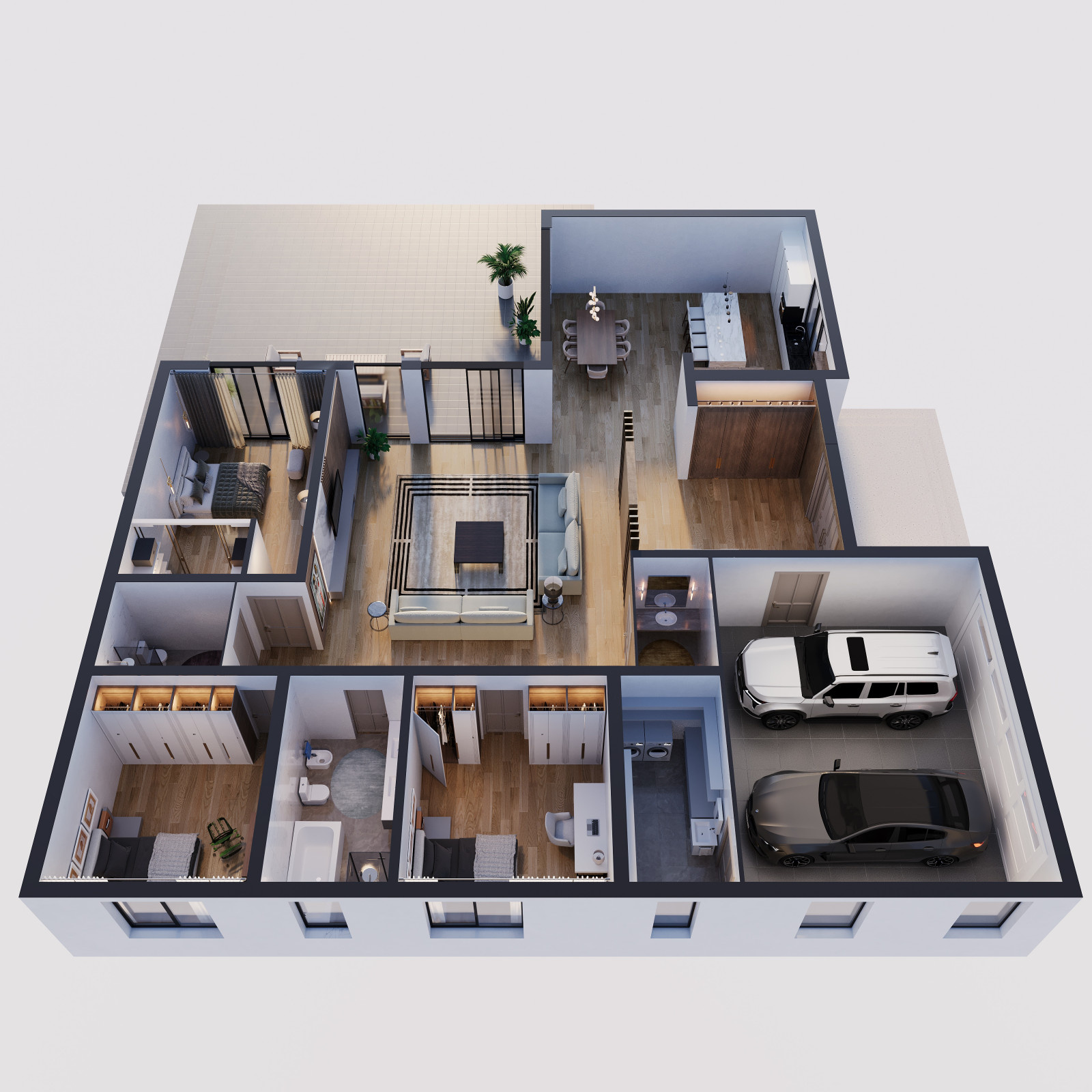 Suburban home, 3d plan