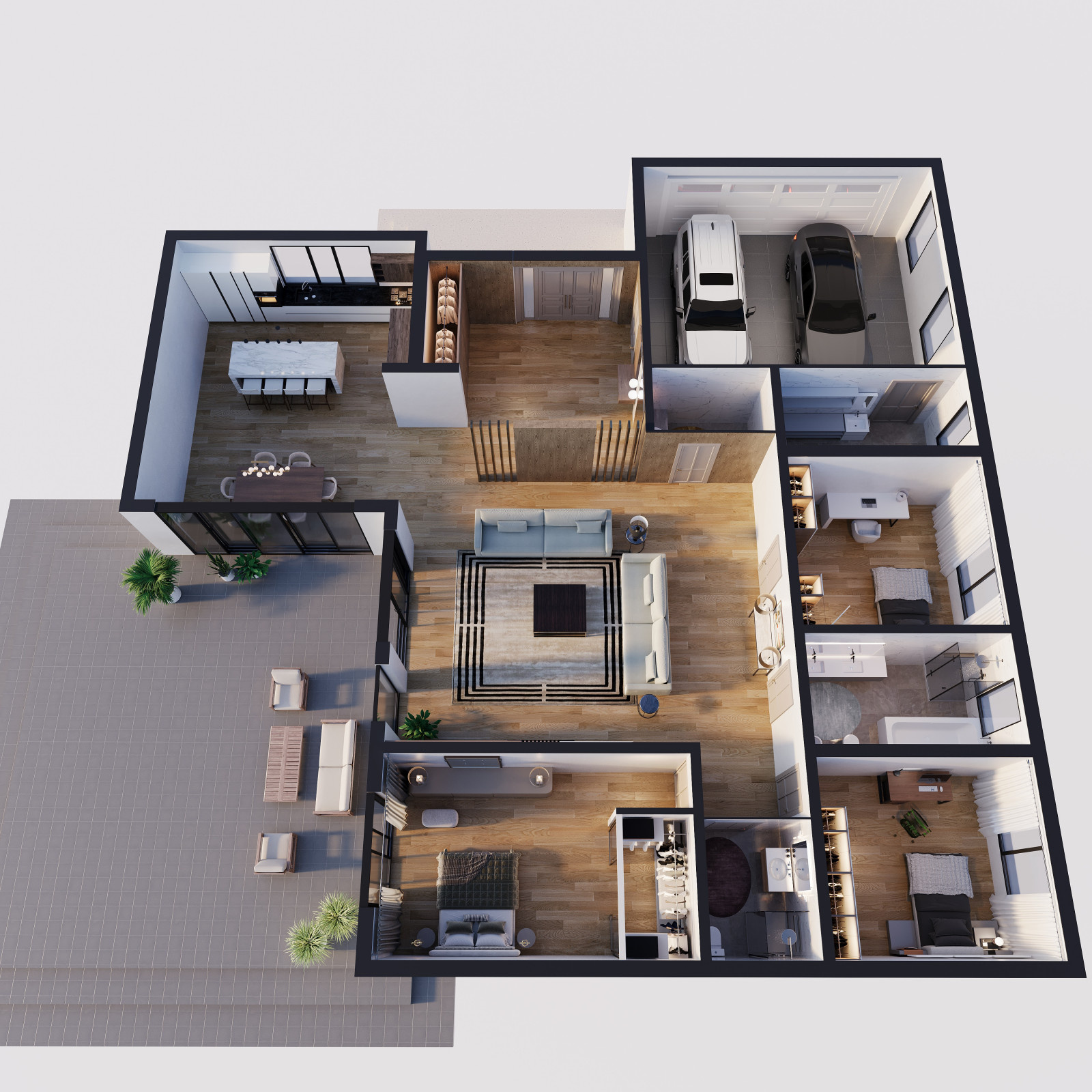Обложка проекта: Suburban home, 3d plan