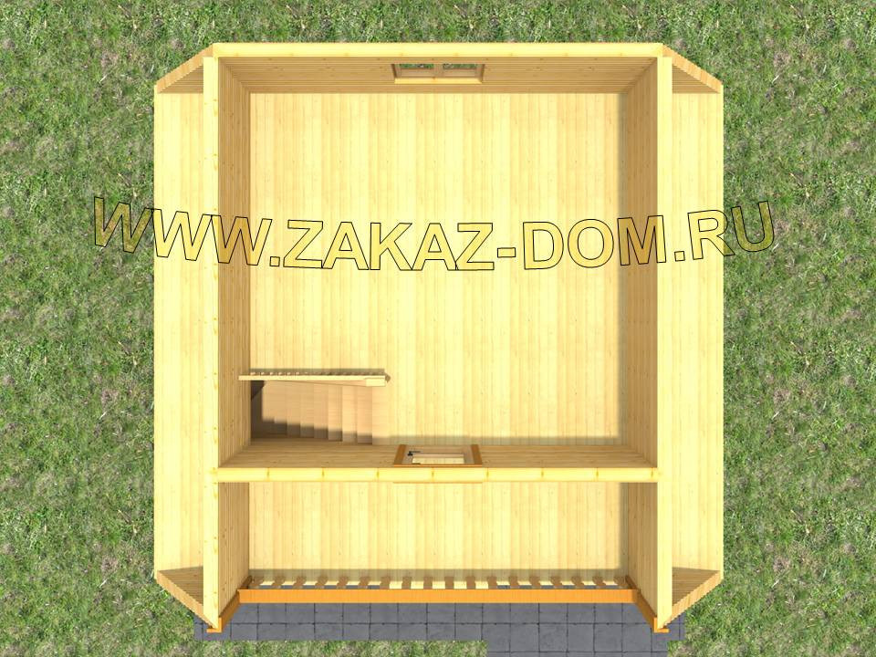 Проект бани с мансардой из бруса (6х6 м) : 2Б-6