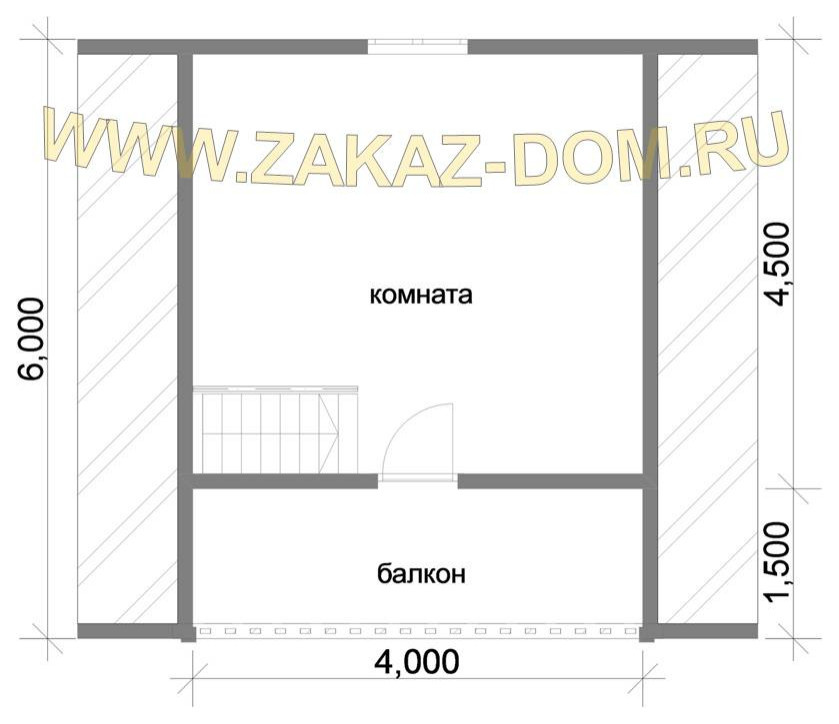 Проект бани с мансардой из бруса (6х6 м) : 2Б-6