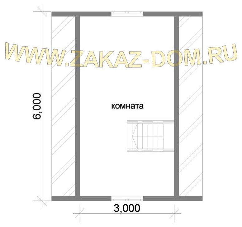 Проект бани с мансардой из бруса (4х6 м) : 2Б-8