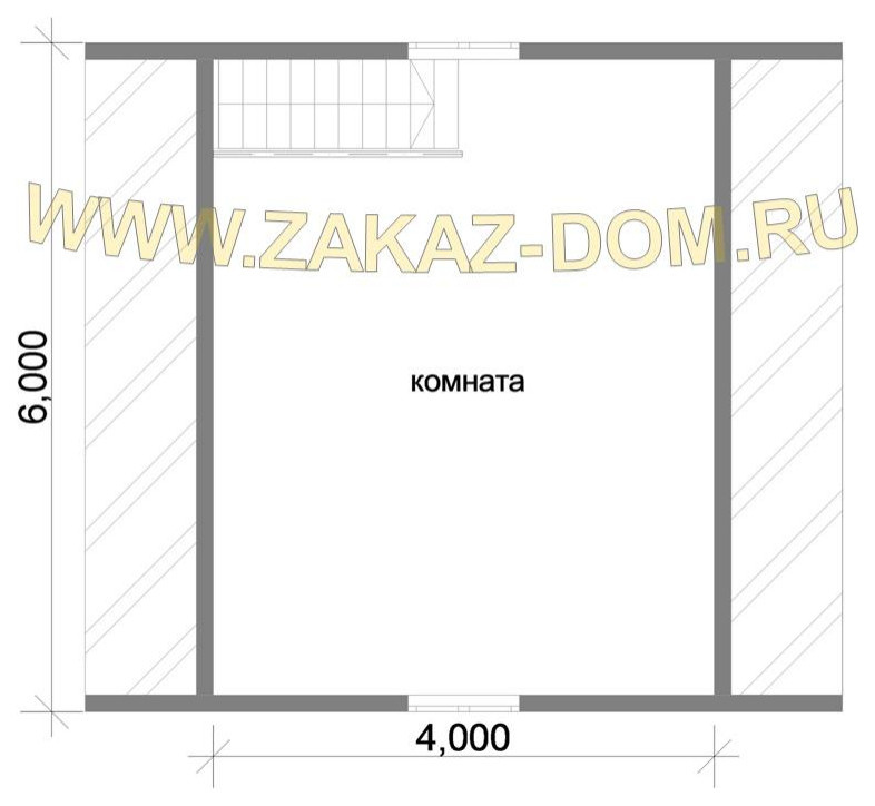 Проект бани с мансардой из бруса (6х6 м) : 2Б-10