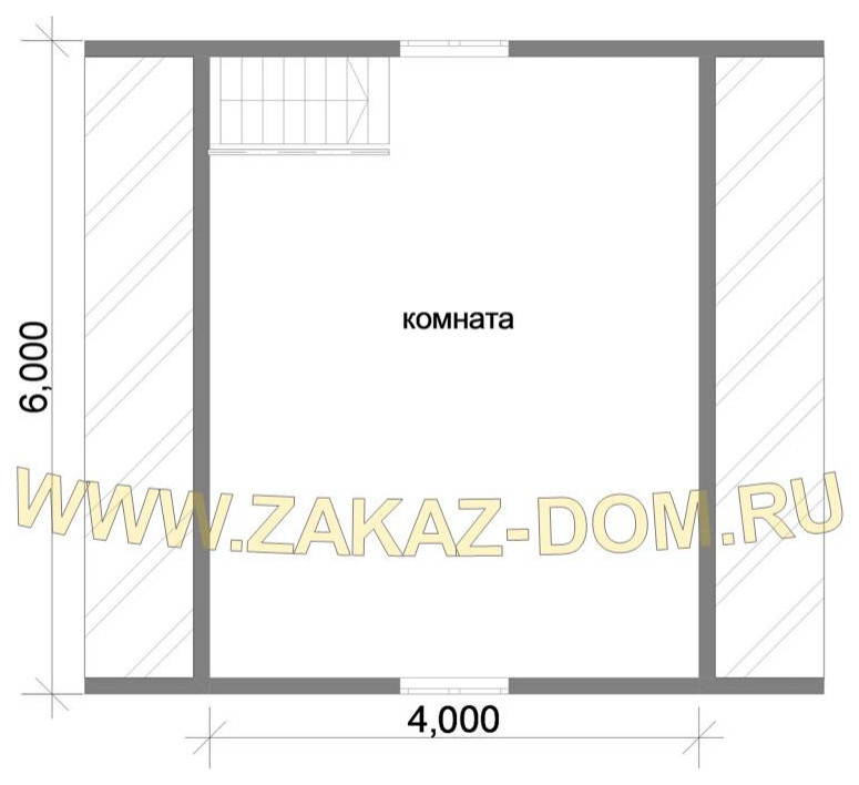 Проект бани с мансардой из бруса (6х8 м) : 2Б-11