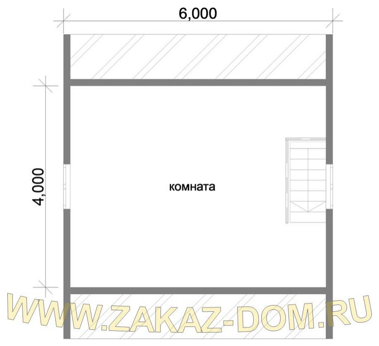 Проект бани с мансардой из бруса (6х6 м) : 2Б-14