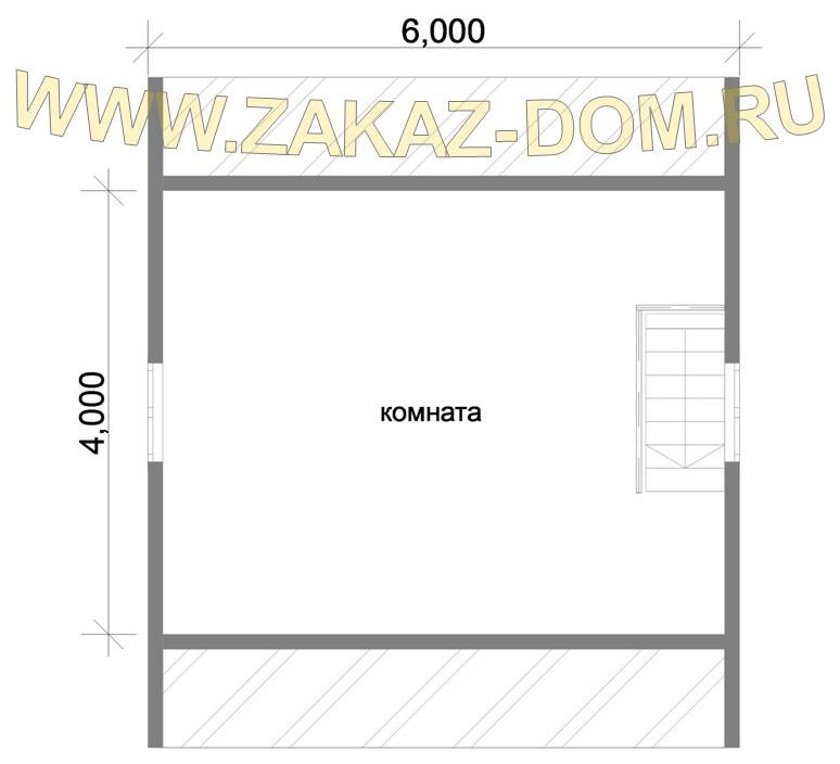 Проект бани с мансардой из бруса (6х6 м) : 2Б-15
