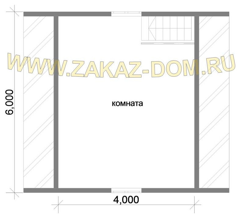Проект бани с мансардой из бруса (6х6 м) : 2Б-16