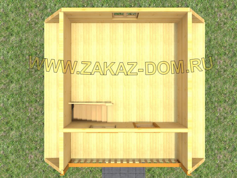 Проект бани с мансардой из бруса (6х6 м) : 2Б-50