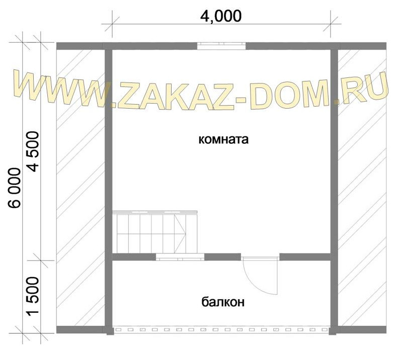 Проект бани с мансардой из бруса (6х6 м) : 2Б-50