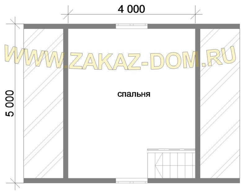 Проект бани с мансардой из бруса (6х7.5 м) : 2Б-43