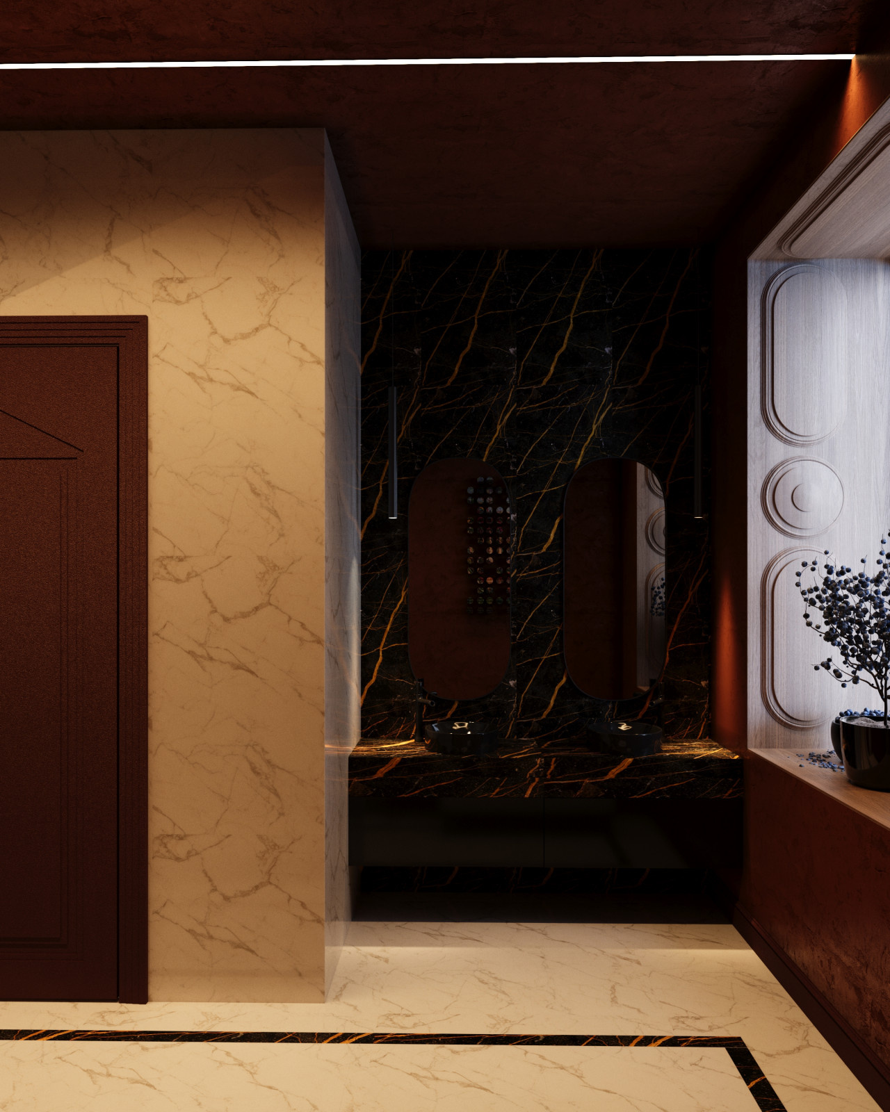 Интерьер санузла ресторана