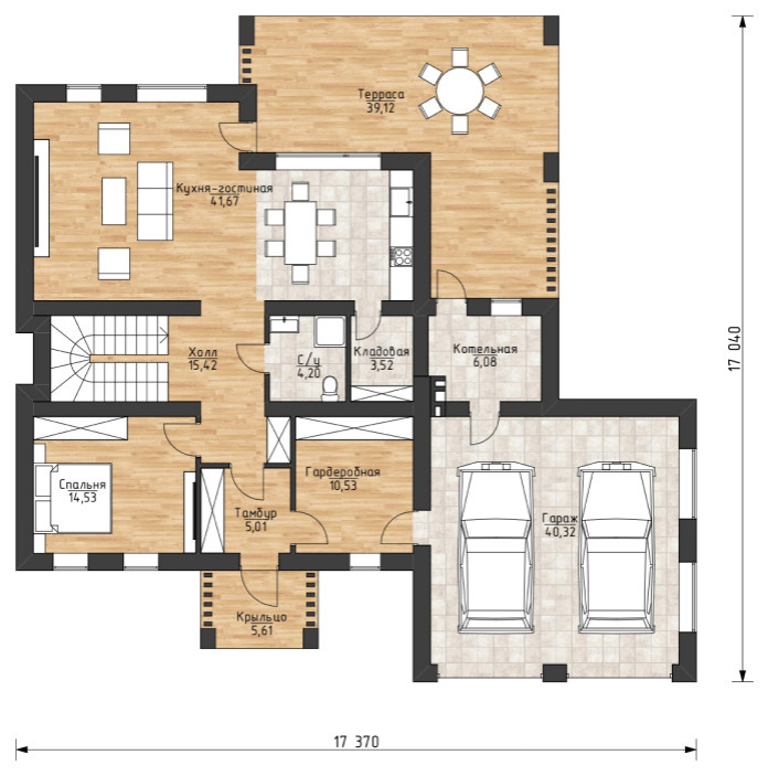 Проект двухэтажного дома в современном стиле 275 кв.м