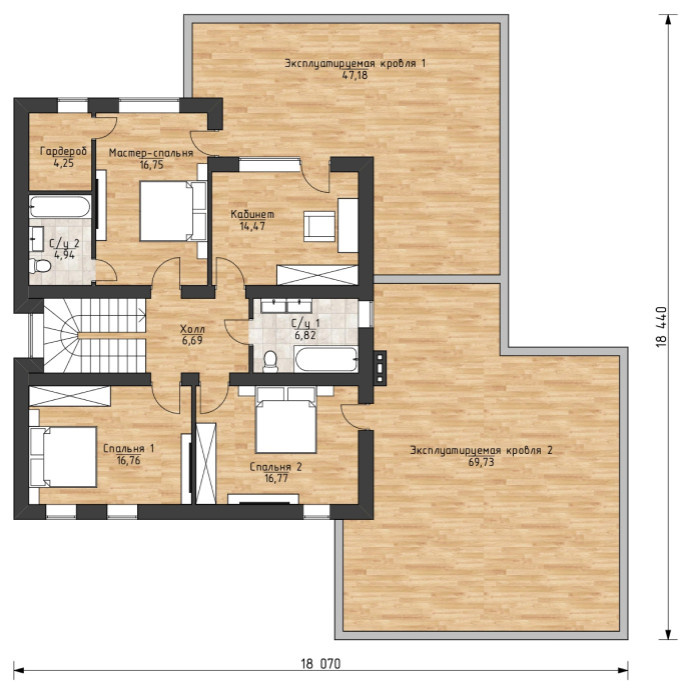 Проект двухэтажного дома в современном стиле 275 кв.м