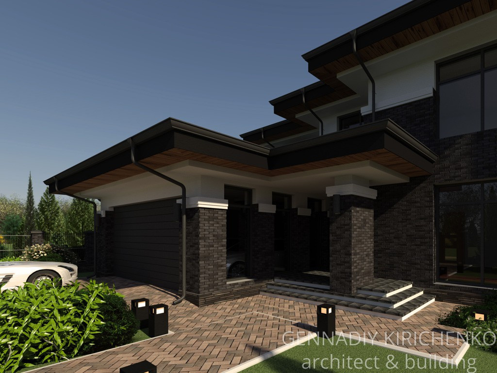 Проект двухэтажного дома с гаражом в КП "ЭкоПарк"