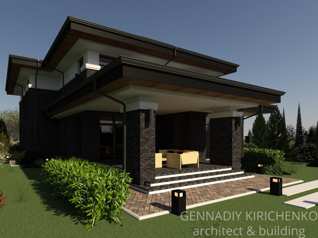 Проект двухэтажного дома с гаражом в КП "ЭкоПарк"