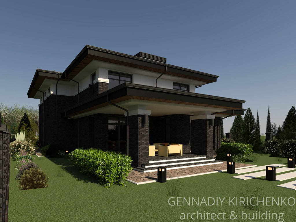 Проект двухэтажного дома с гаражом в КП "ЭкоПарк"