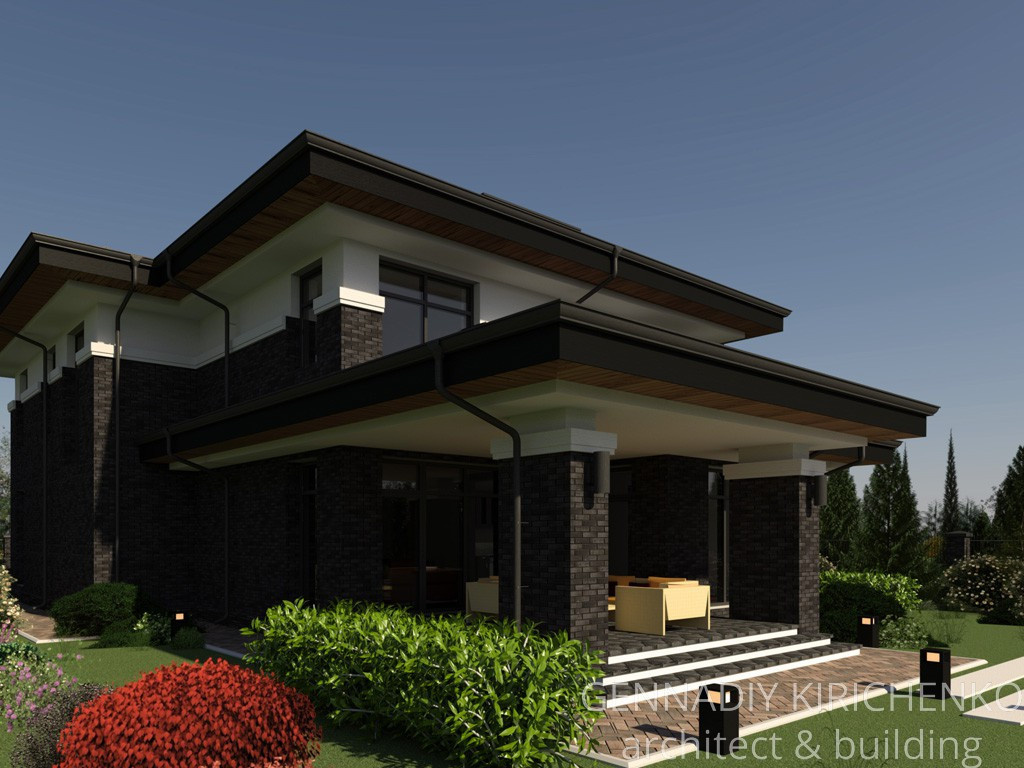 Проект двухэтажного дома с гаражом в КП "ЭкоПарк"