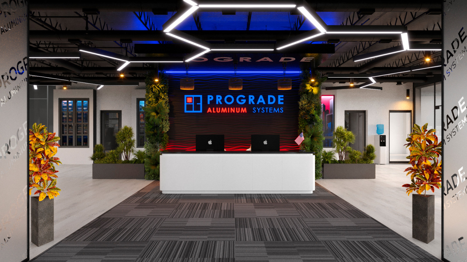 Office interior design options for ProGrade Aluminum Systems Corp. USA
