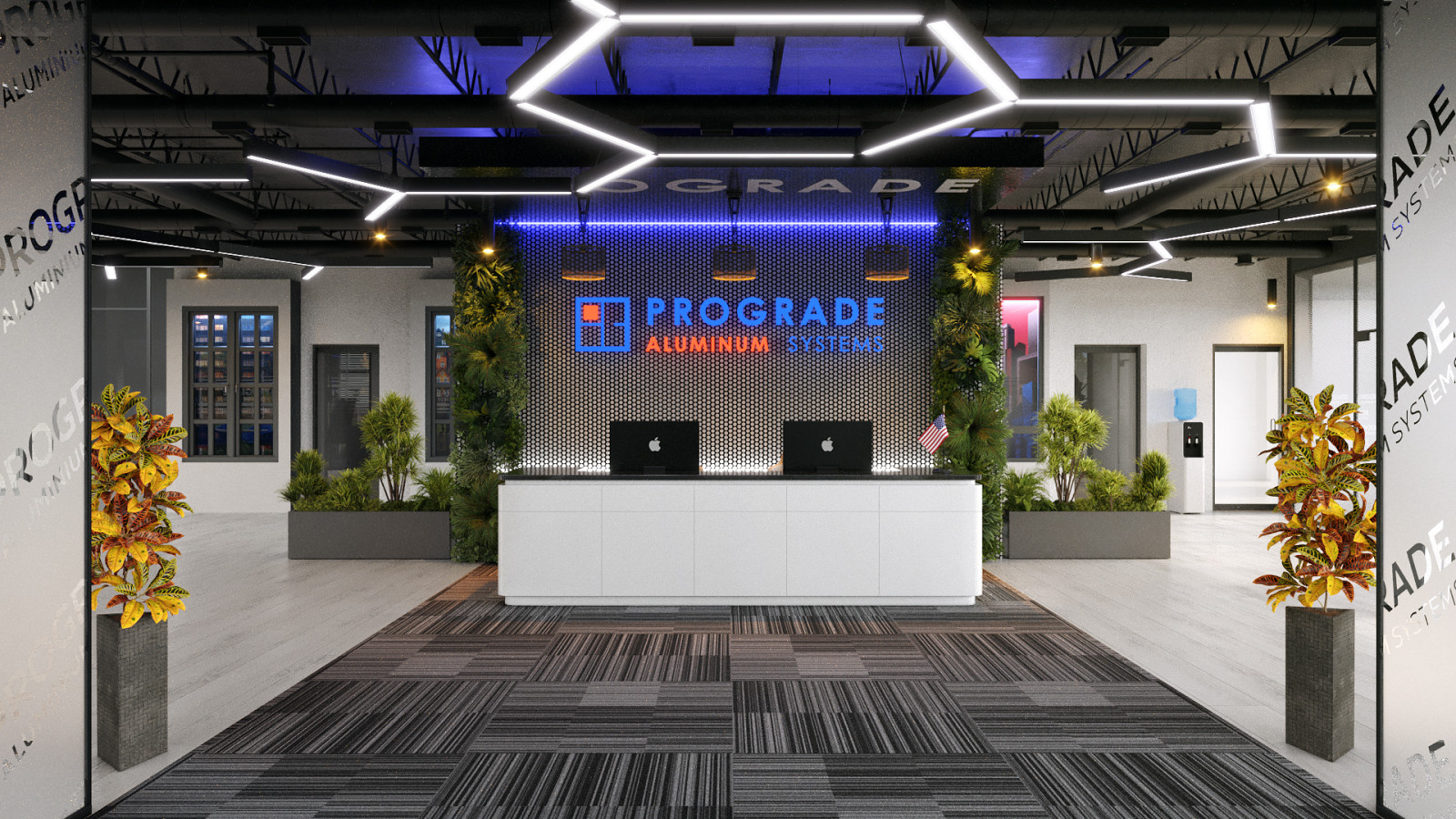 Office interior design options for ProGrade Aluminum Systems Corp. USA
