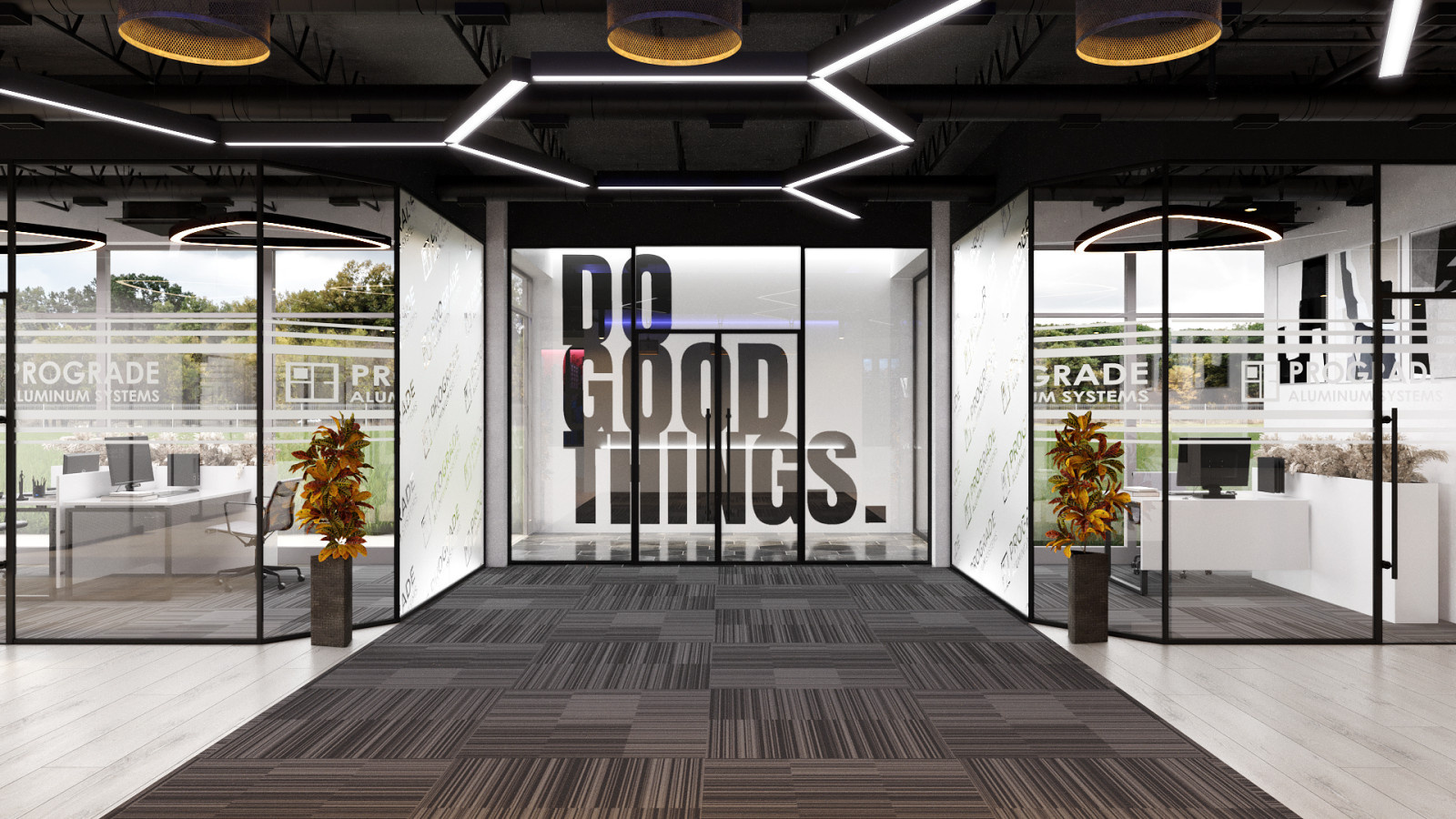 Office interior design options for ProGrade Aluminum Systems Corp. USA