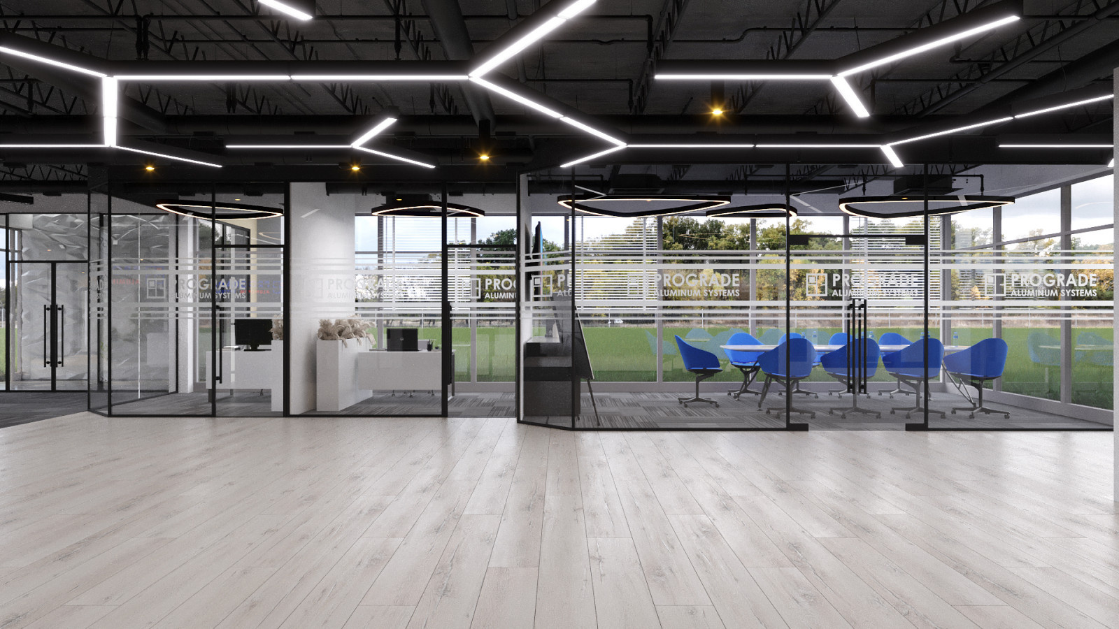 Office interior design options for ProGrade Aluminum Systems Corp. USA