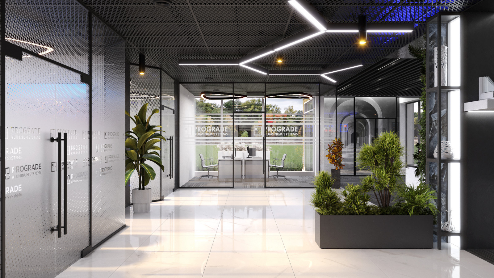 Office interior design options for ProGrade Aluminum Systems Corp. USA