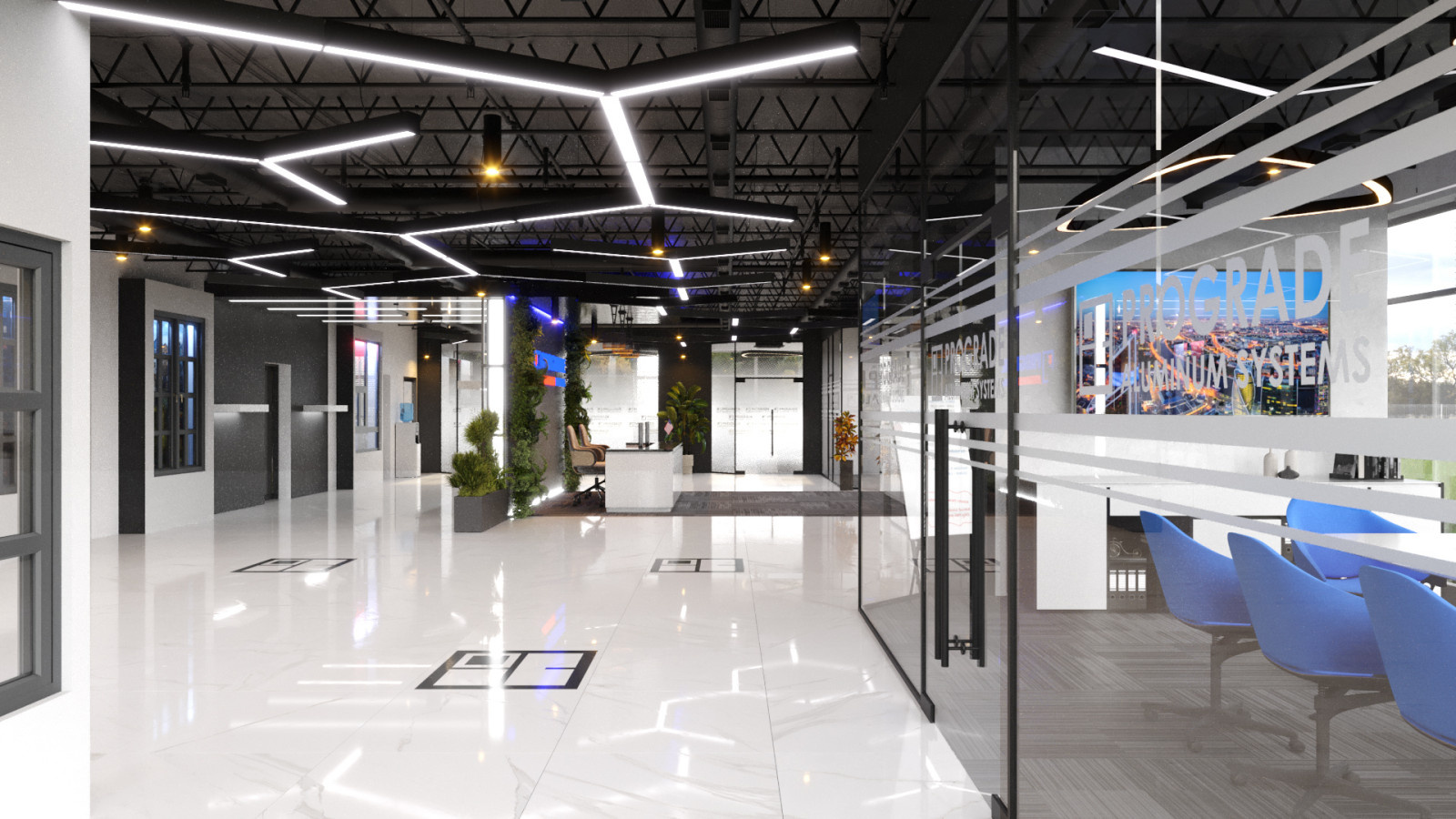 Office interior design options for ProGrade Aluminum Systems Corp. USA