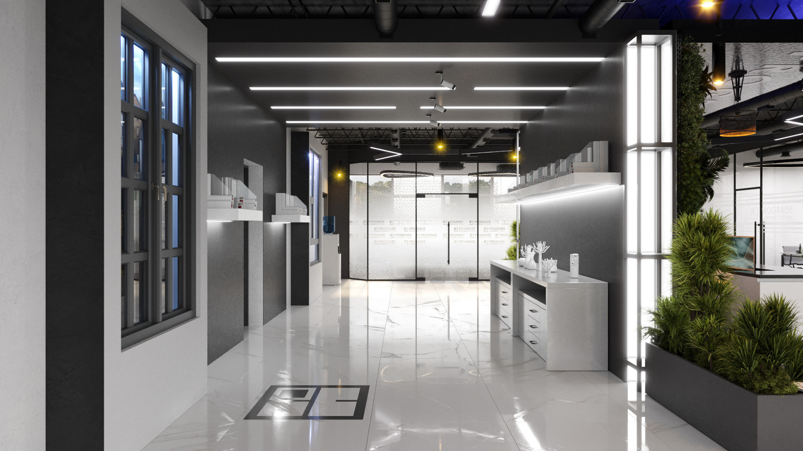 Office interior design options for ProGrade Aluminum Systems Corp. USA