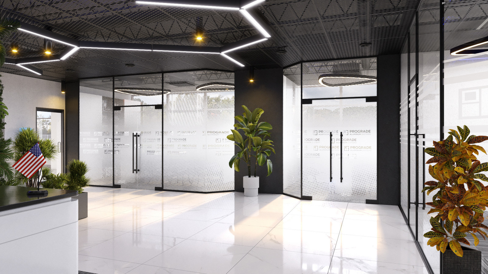 Office interior design options for ProGrade Aluminum Systems Corp. USA