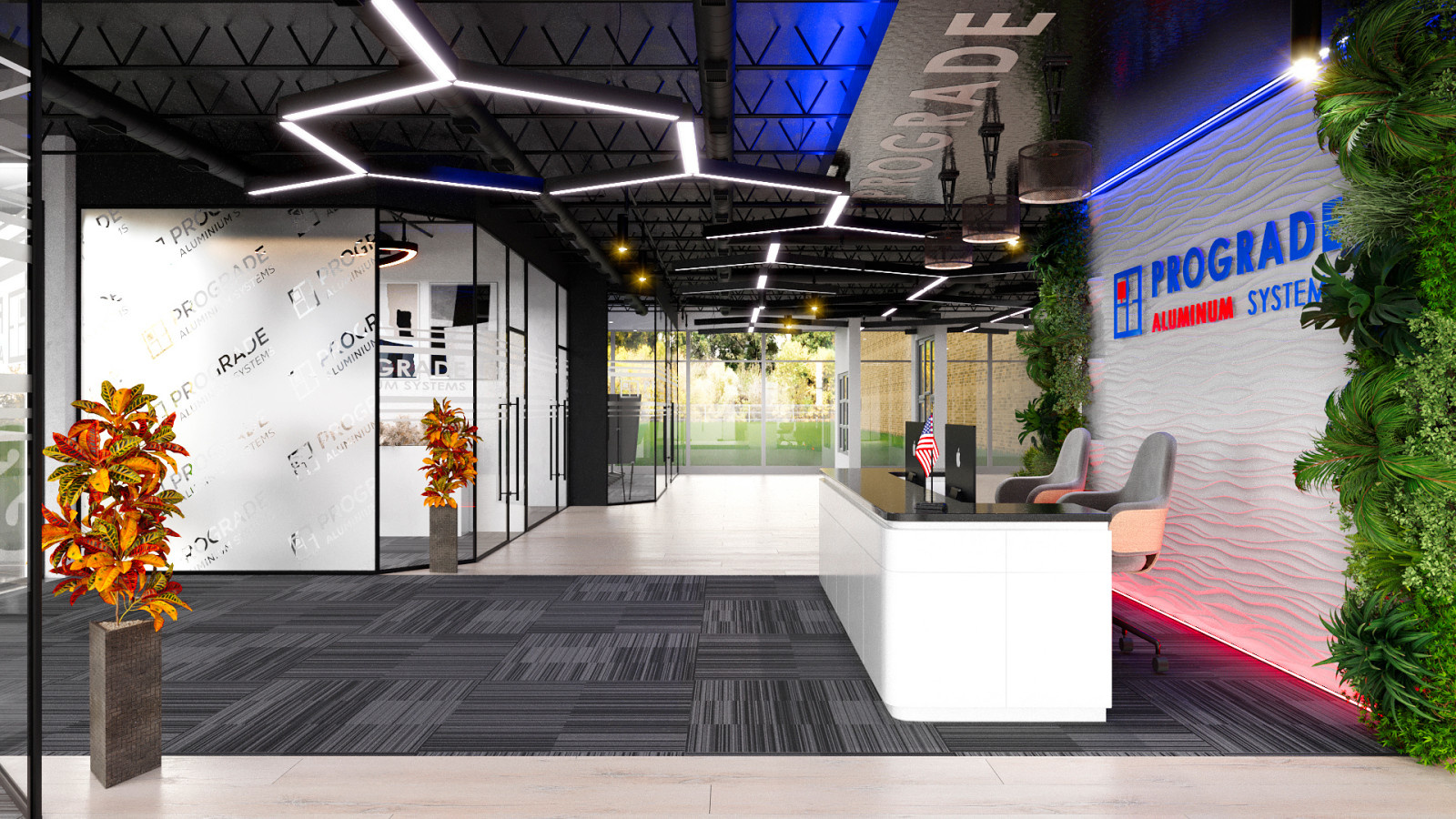Office interior design options for ProGrade Aluminum Systems Corp. USA