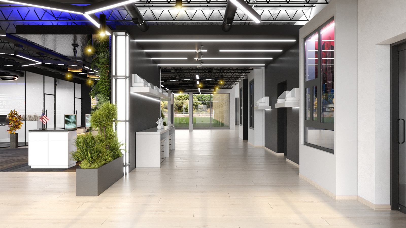 Office interior design options for ProGrade Aluminum Systems Corp. USA