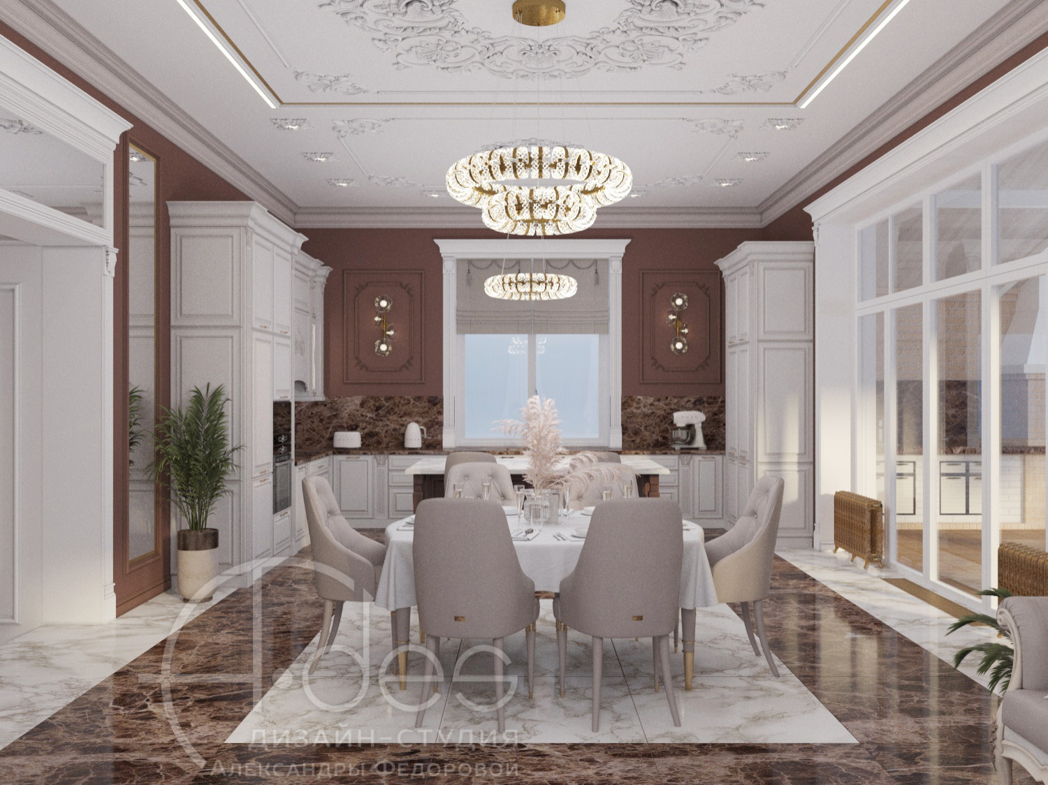 Интерьер дома 320 м2.