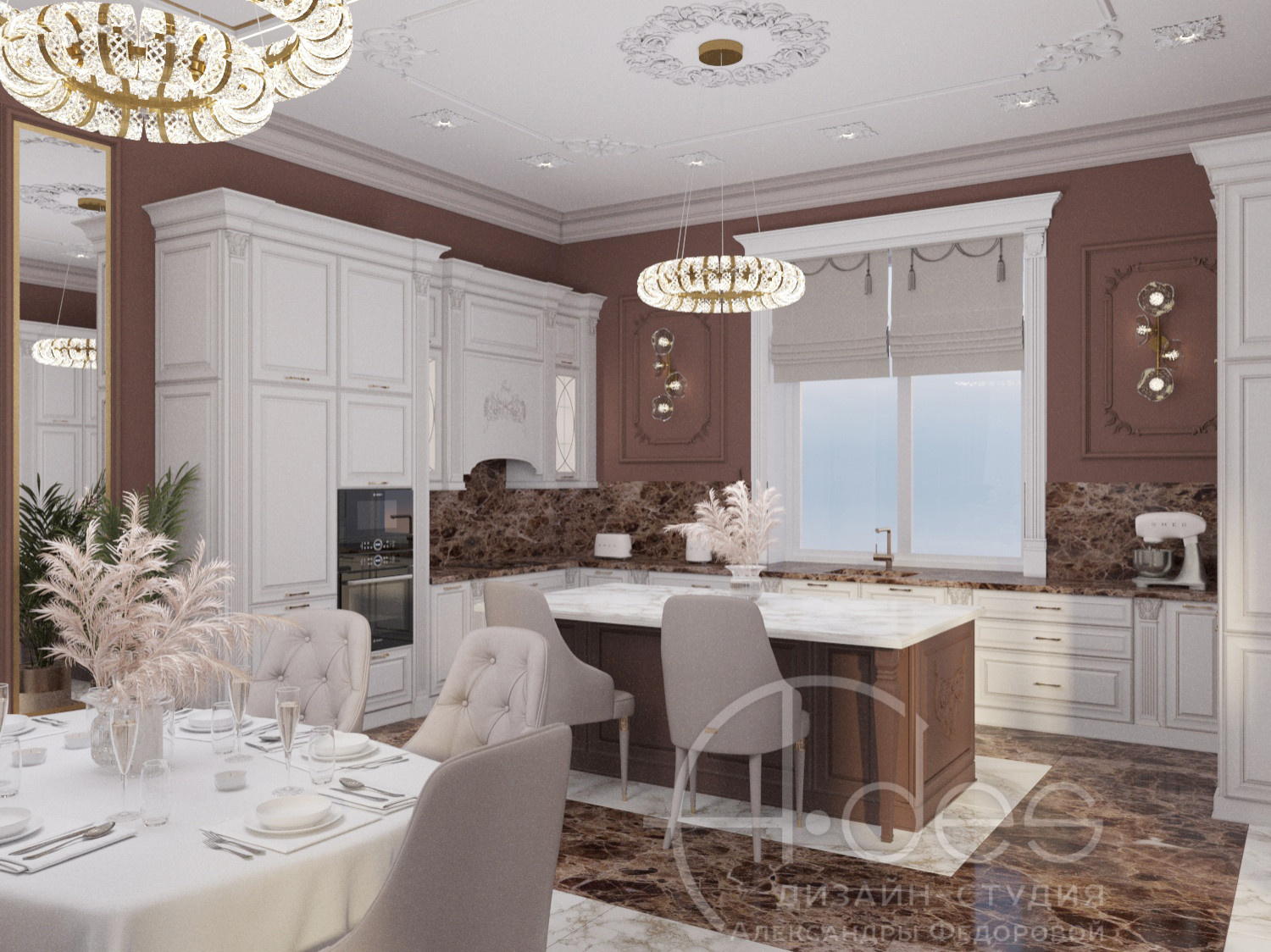 Интерьер дома 320 м2.