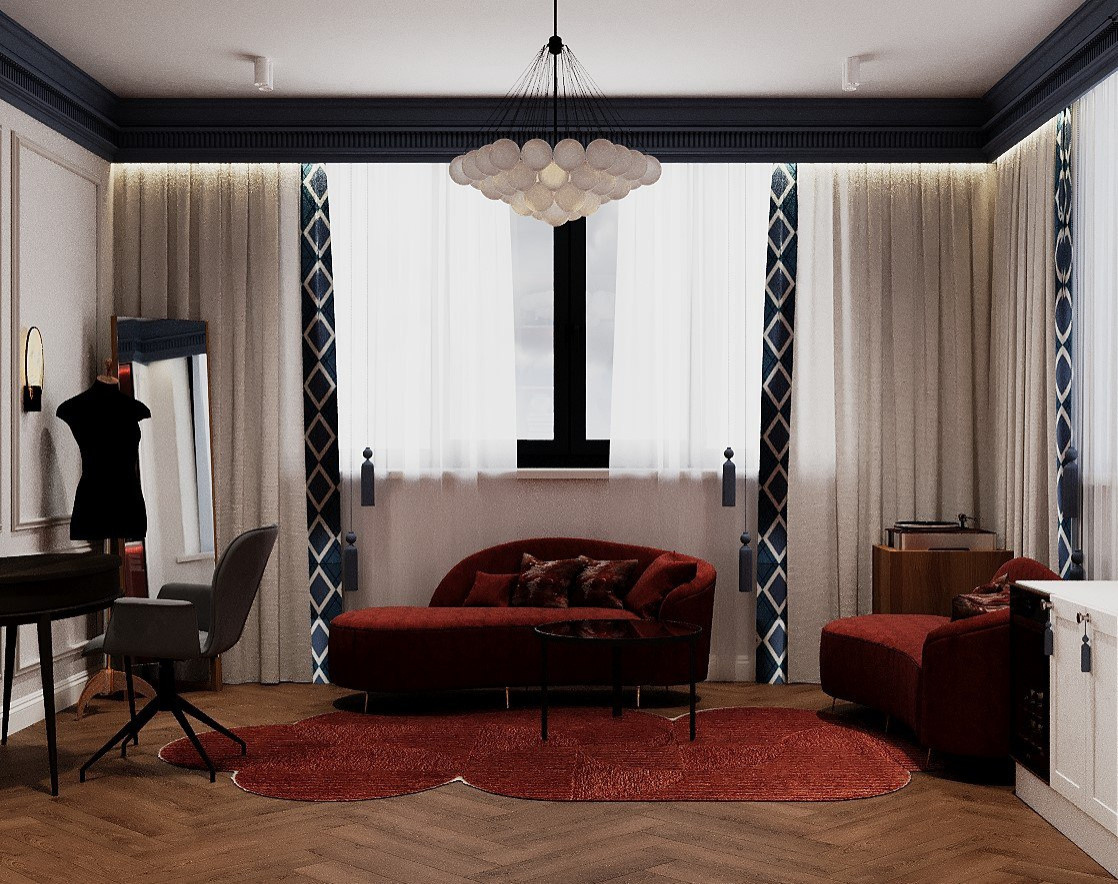 Дизайн интерьера дома в стиле Нео-классика с элементами дизайнерских решений