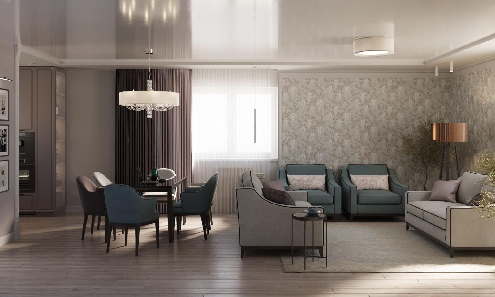 Гостиная частного дома для возрастной семейной пары