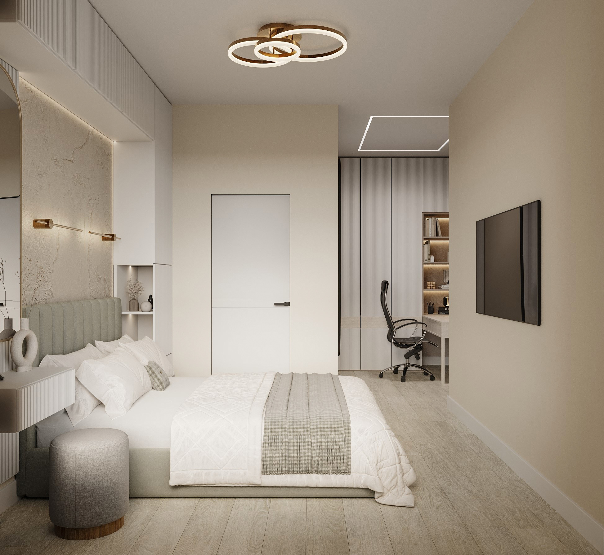 Современный дизайн в двухкомнатной квартире 72 м² с грамотной планировкой
