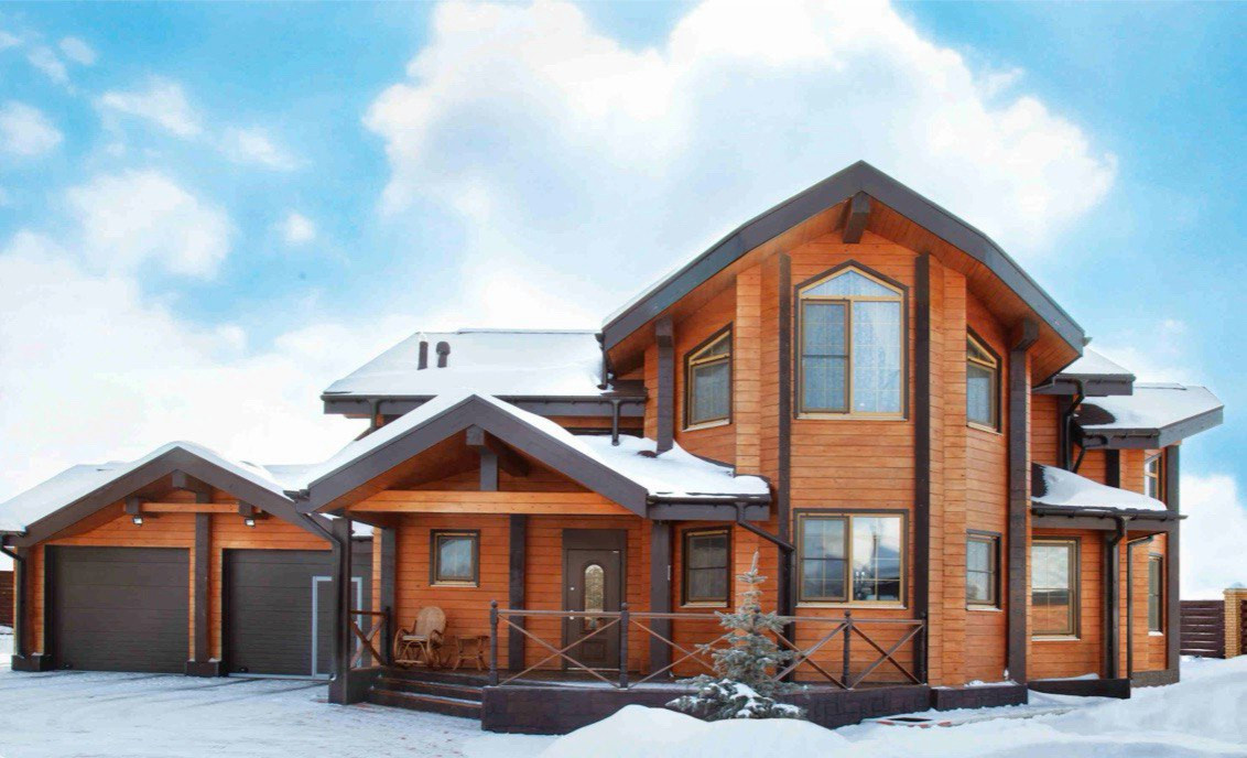 Двухэтажный дом из клееного бруса