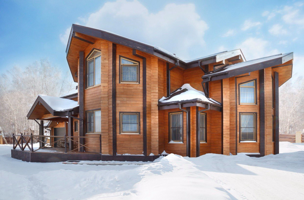 Двухэтажный дом из клееного бруса