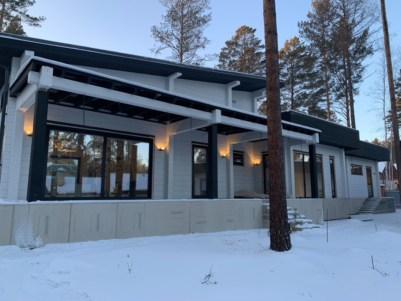 Одноэтажный дом из клееного бруса, 345 м2