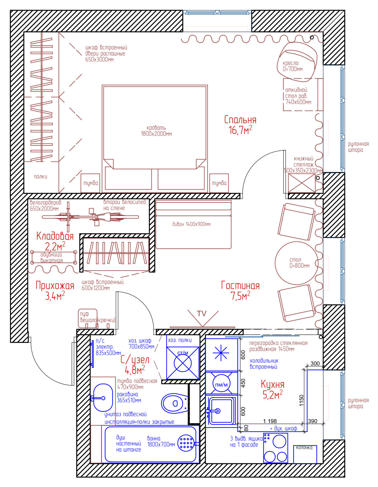 Квартира на ул. Зеленый проспект, Москва