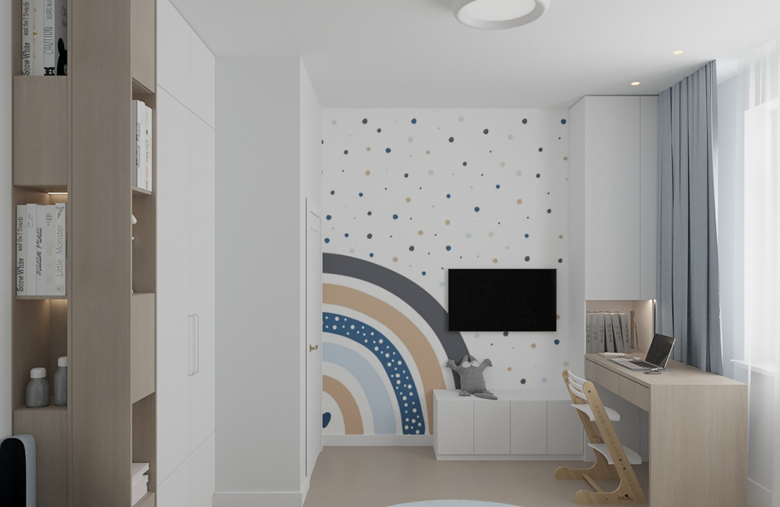 Детская для мальчика стенка с ТВ