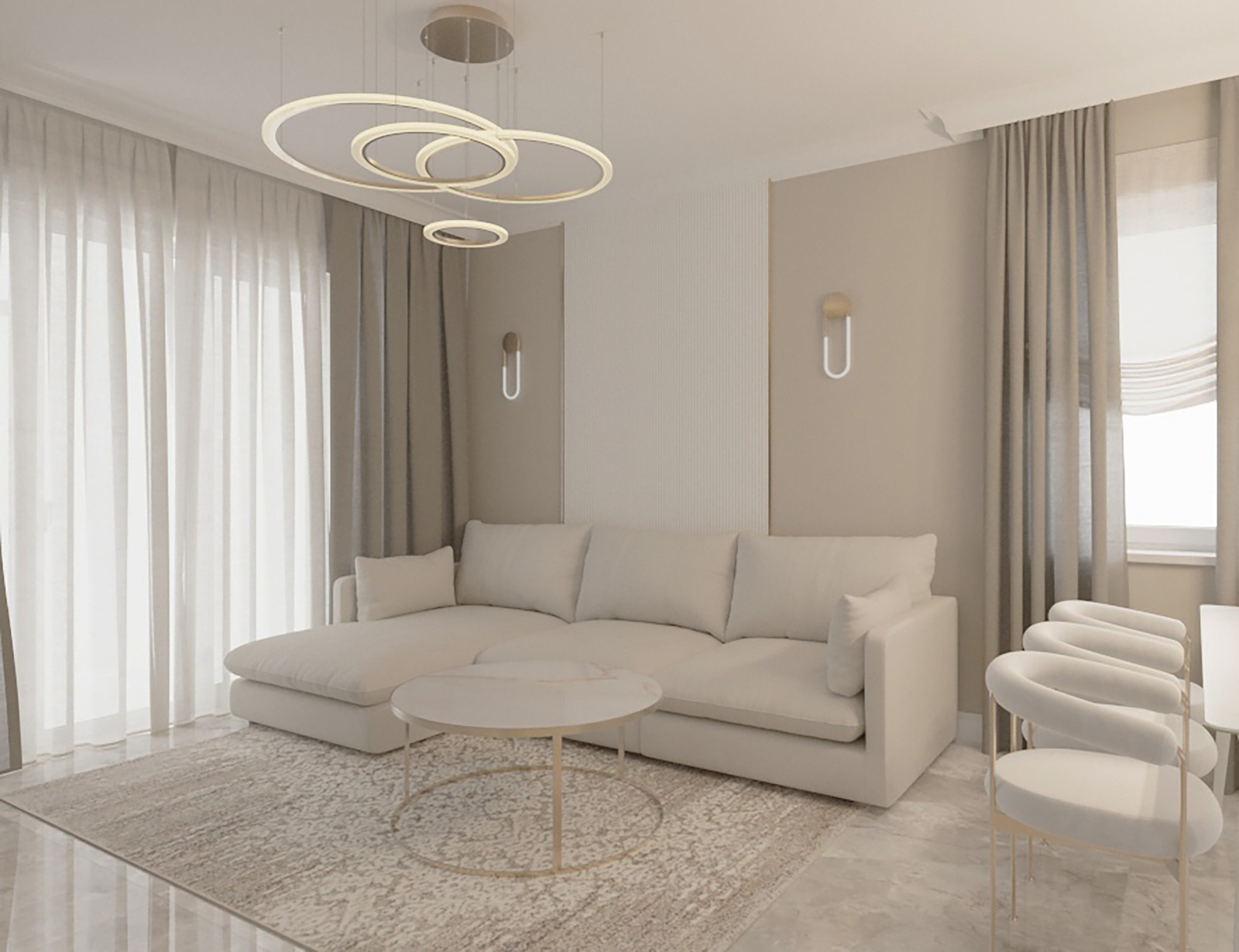 Гостиная с угловым диваном