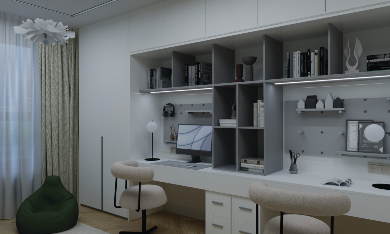 Детская комната для девочек 6 и 14 лет.