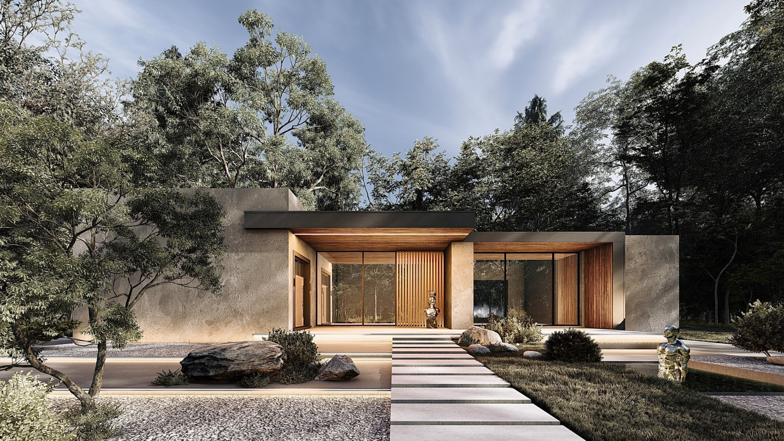 Обложка проекта: Одноэтажный загородный дом 137 кв м