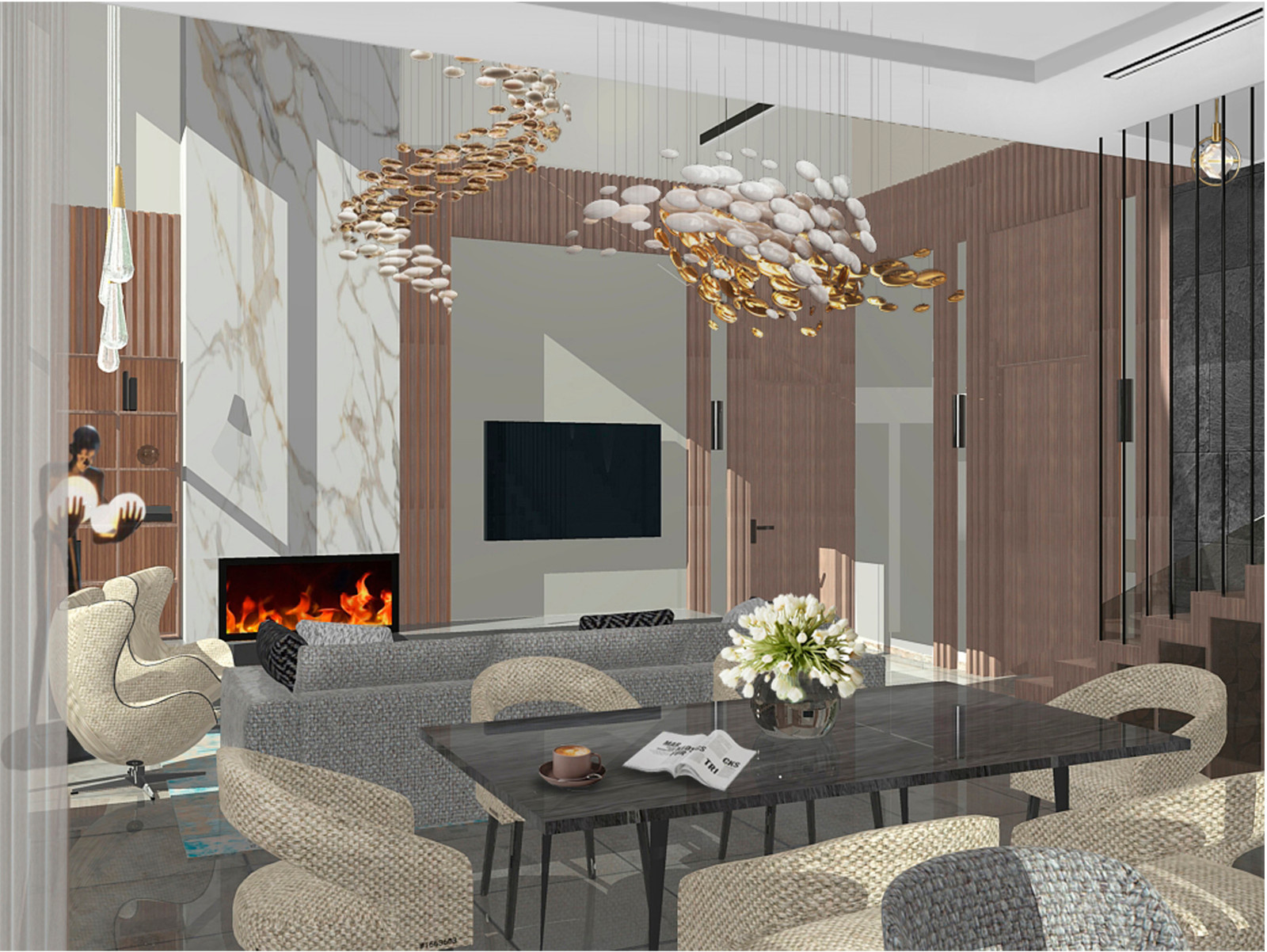 Обложка проекта: Projet d'aménagement intérieur pour une maison à deux étages.