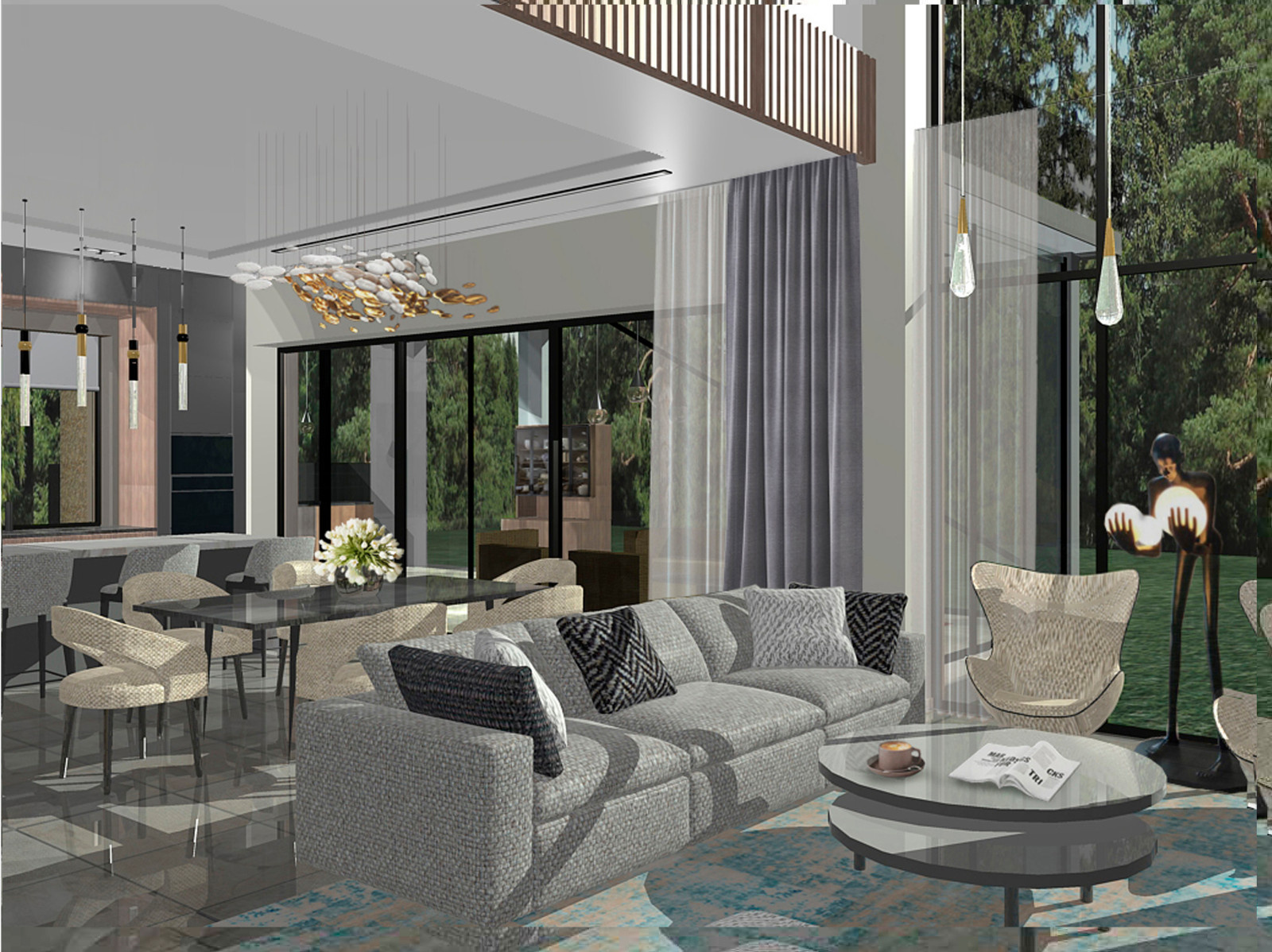 Projet d'aménagement intérieur pour une maison à deux étages.