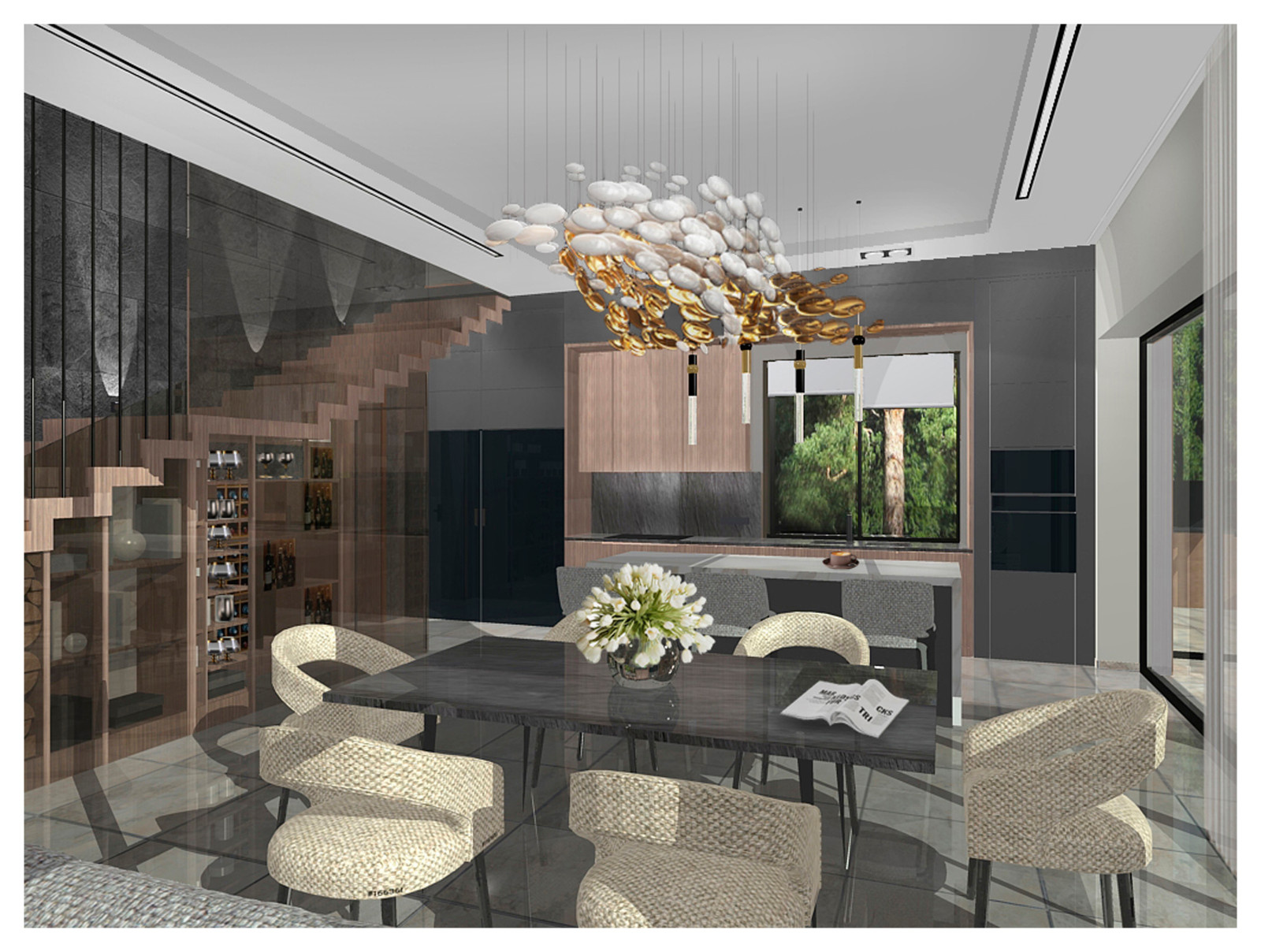 Projet d'aménagement intérieur pour une maison à deux étages.