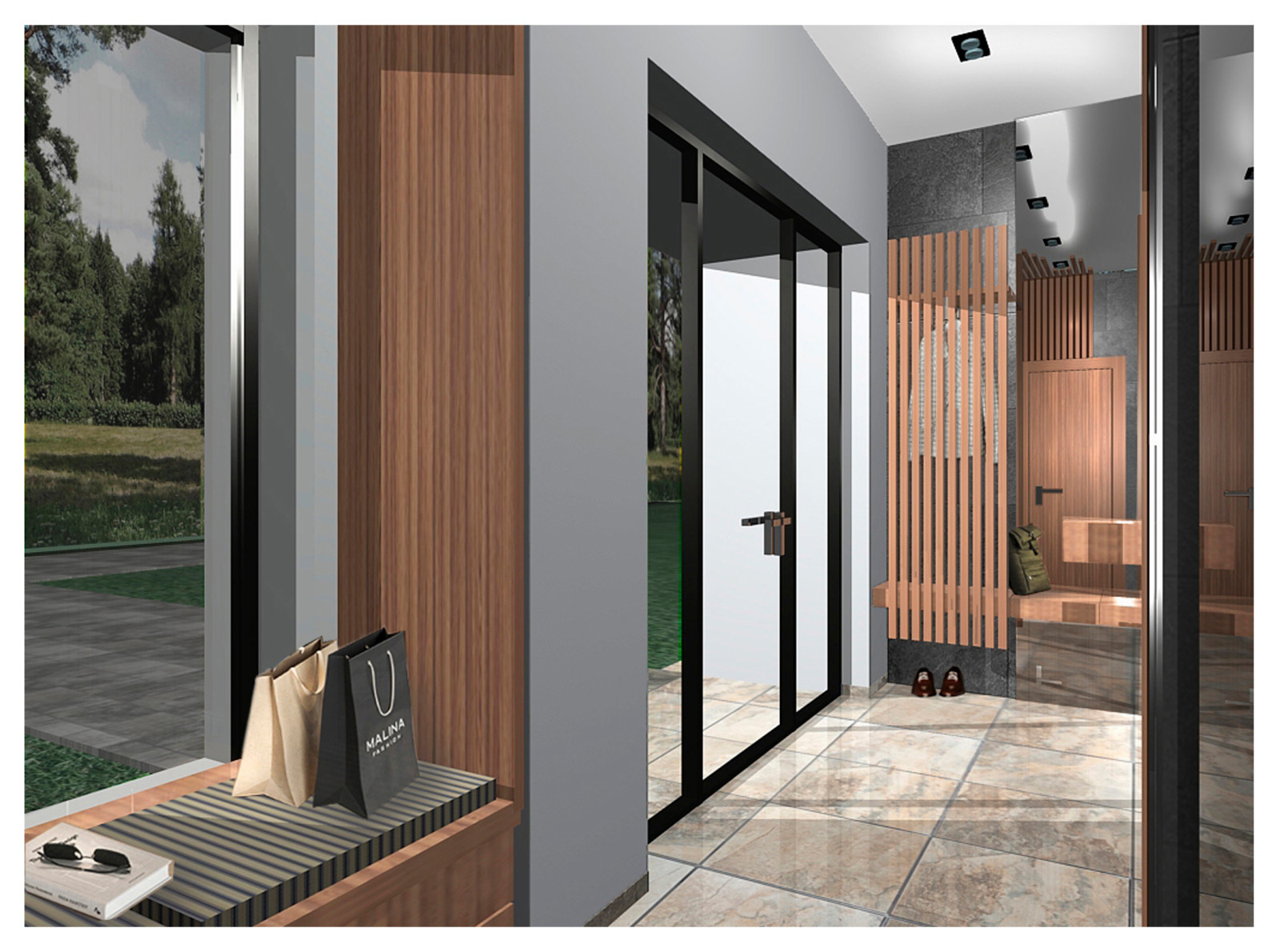 Projet d'aménagement intérieur pour une maison à deux étages.