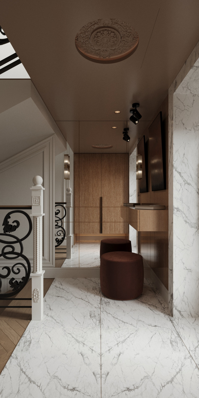 Двух этажный дом в центре города. 1Этаж